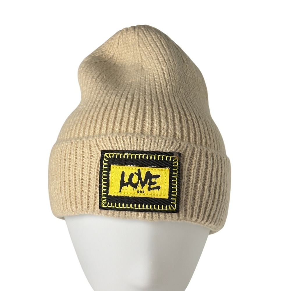 Unisex Knit Cap Beanie Double Layer Winter Hat Beige NEW Outdoor Gorpcore OS